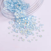 Mixed Sizes Mocha SS Light Blue FlatBack Luminous Rhinestones For Nail Art WholesaleRhinestone